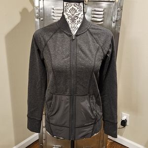 Eddie Bauer Motion Summit Bomber Terry Zip Jacket with Thumbholes
